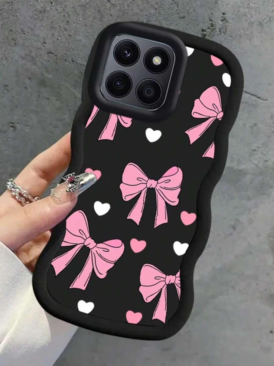 2026 最新款彩色蝴蝶结爱心马卡龙图案手机壳,兼容三星 Galaxy S25、S24、S24Plus/S24+、S24Ultra、S24FE、S20、S21、S22、S23、G04/G05/G13/G14/G15/G22/G24/G32/G60/G85 Spark 30C、SMART 5/6/7/8/9/10/A57、A5X,国际版,非国内版 - 黑色 - 查看 1