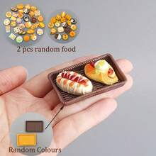 OBOVAY 1 Set Mini Estante para Pan + Comida + Plato + Clip, Estante para Pan Vertical, Estante para Pan de Gabinete, Comida en Miniatura Exquisita, Modelo en Miniatura de Pan, Modelo de Decoración Pequeña de Pan y Postre de Resina, Adecuado para Decoración de Casa de Muñecas, Pequeño Regalo para Pastelería, Estilos de Comida Aleatorios - Multicolor - Ver 17