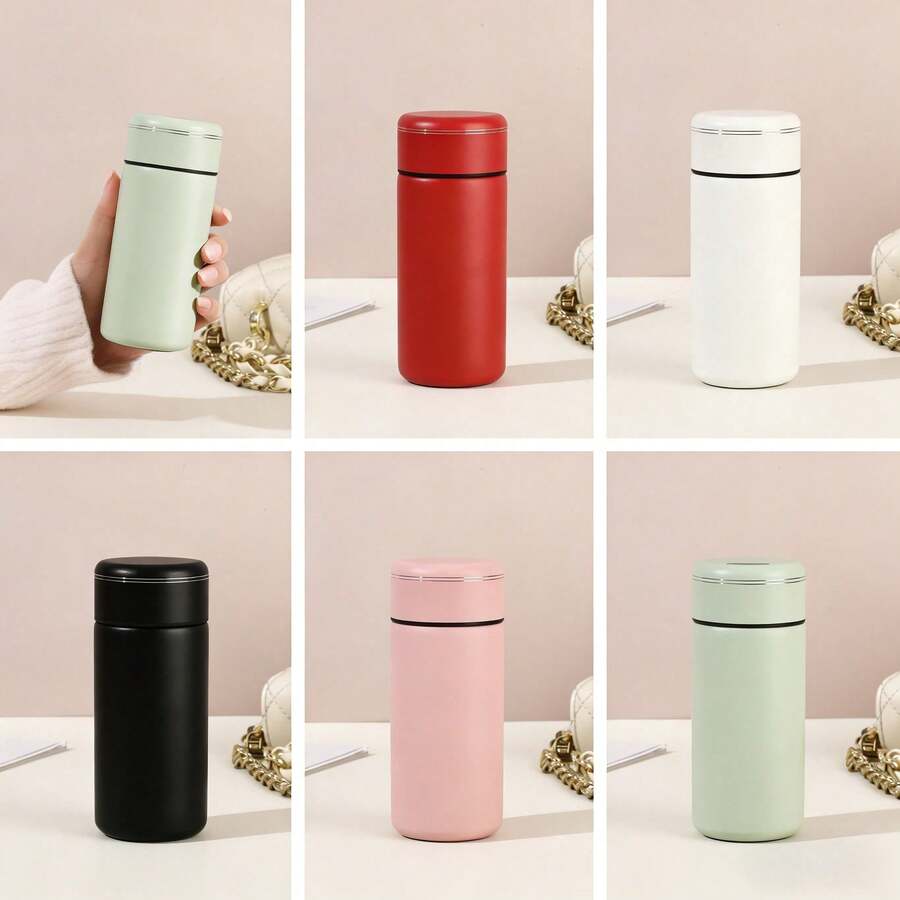 New Mini Stainless Steel Insulated Cup, Student Portable Small Water Bottle, Pocket Cup, Simple Tea Infuser, Small Insulated Cup, Matte Anti-Scratch Surface, 200ML - Multicolor - View 1