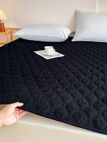 1pc Waterproof Mattress Protector, Soft Breathable Fitted Sheet, Noiseless Bed Cover - Black - View 2