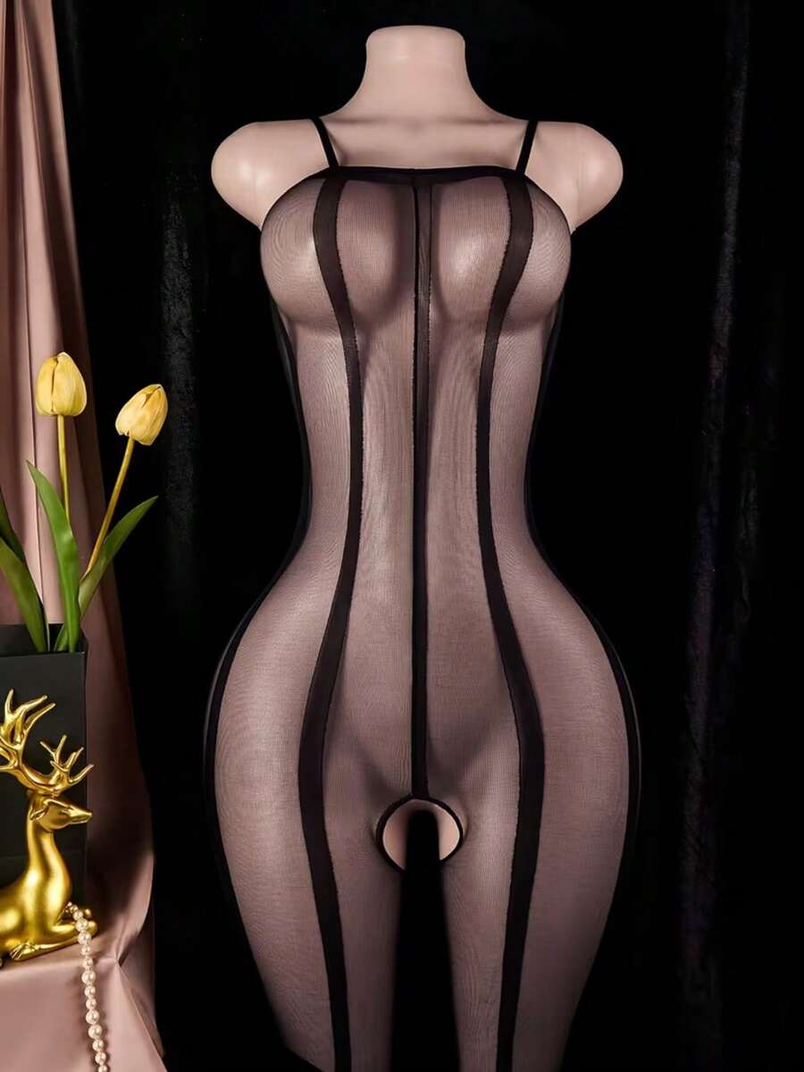 Seksowne bodystockingi damskie Hollow Out Alluring Spring Black - Czarne - Zobacz 1