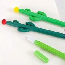 12 Pcs Gel Pens, Soft Grip Creative Cactus Pens With Flower Tops, Fun Stationery For School, Office & Home - Perfect Small Gift Idea - Multicolor - View 7