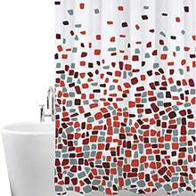 ANSIO 浴室浴帘 - 防霉 - 马赛克红，180 x 180 厘米（71 x 71 英寸）| 防水面料 | 100% 涤纶 - 多色 - 查看 14
