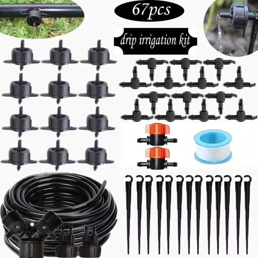 Garden Drip Irrigation System, Including Pipes And Accessories - Suitable For Greenhouses And Lawns, With Adjustable Drip Irrigation Kit - Irrigation Kit - View 1