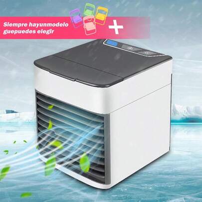 Nueva unidad portátil de enfriamiento por aire USB con ventilador de refrigeración, humidificador para interiores, aire acondicionado personal de 3 velocidades con luz LED para oficina en casa