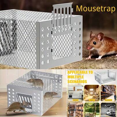 10个装自动捕鼠器，金属捕鼠器，害虫控制，连续捕获，可重复使用，适用于室内外使用，适用于农田、花园等。