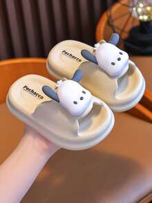 SANRIO 1 đôi dép đi trong nhà tắm mùa hè cho trẻ em, dép đi trong nhà tắm chống trượt cho bé gái và trẻ nhỏ - Màu be - Xem 3