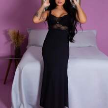 Maternity Kit With 2 Long Nightgowns And 2 Long Robes. - Black, Rose - View 3
