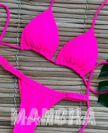 Polyamide Bikini With Lined Cups - S, M, L, XL - Pink - View 5