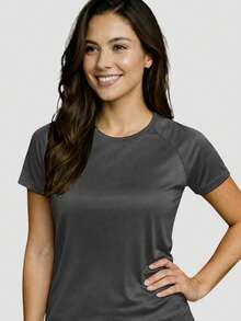 Women Sports Tees & Tanks - 灰色 - 查看 1
