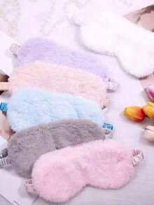 1/2/3/4pcs Cute Plush Eye Mask, Unisex Sleeping Mask - Multicolor - View 10
