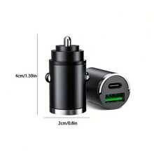 隐藏式车载充电器，USB + Type-C 快充，小巧便携，铝合金快充适配器 - 均碼 - 查看 6