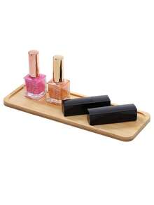 [Acrylic Swab Dispenser Set] 3 PiecesAcrylic Swab Dispenser Set - Individual Makeup Pad And Dental Floss Holder With Bamboo Lid And Bamboo Tray - Multicolor - View 8