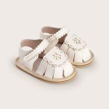 Summer 3-6-9-12 Months Girl's Walking Shoes 0-1 Year Soft Rubber Sole Infant Anti-Turnover Breathable Sandals - White - View 9