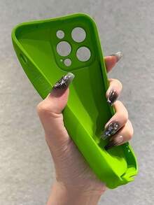 1pc Thickened Shock-Absorbing Phone Case, Compatible With IPhone 17PROMAX/16PROMAX/17PRO/17/16/15/14/13/12/11 Pro Max, Solid Color - Green - View 3