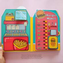 DIY Quiet Book Kit, Children's Pressure Relief & Educational Playset, Includes Stickers For Fast Food Shop Theme, Requires Hands-On Cutting & Assembly - Multicolor - View 5