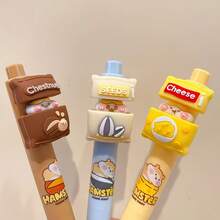 1pc/3pcs Random Hamster Surprise Pen | Cartoon Design Retractable Neutral Pen - High-Quality Signature Pen, Office/Student Supplies, Stress Relief Healing High-End Holiday/Birthday Gift - Random - View 6