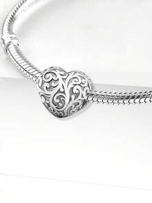 1pc Exquisite 16-21cm Twisted Heart Beads Snake Bone Bracelet, Gift For Women/Girlfriend, Delicate Women Jewelry - Silver - View 6