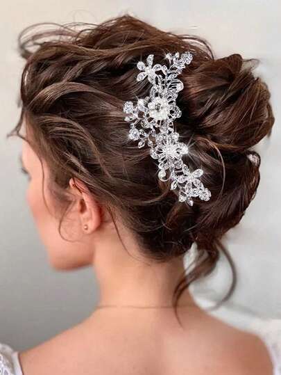 手工珍珠水钻发梳，韩国高端新娘发饰