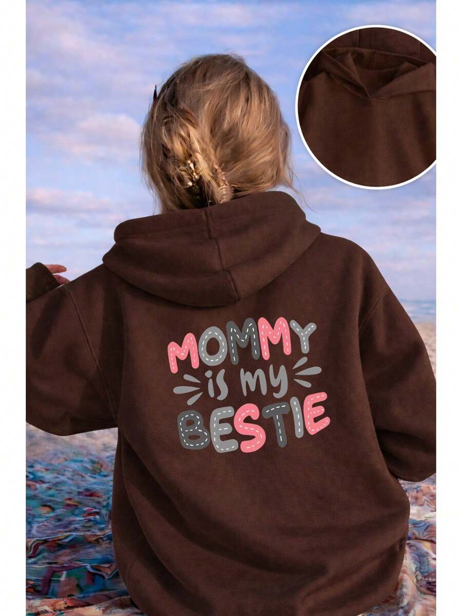 Mommy Bestie Sweatshirt 100% Cotton - Rust Brown - View 1
