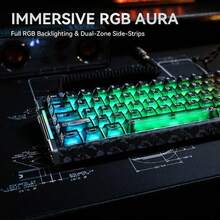 ATTACK SHARK R68HE 60% 有线快速触发 8K 机械 RGB 游戏键盘，精度 0.005mm，延迟 0.08ms，256K 扫描，霍尔效应磁性开关，碳纤维 + CNC 铝合金材质，适用于 PC FPS 游戏 - 查看 9