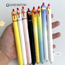 8pcs Parrot And Chick Gel Pen Creative Animal Writing Pen 0.5mm Quick Dry Black Pen Office Supplies Small Gift - Gel Pen - View 2