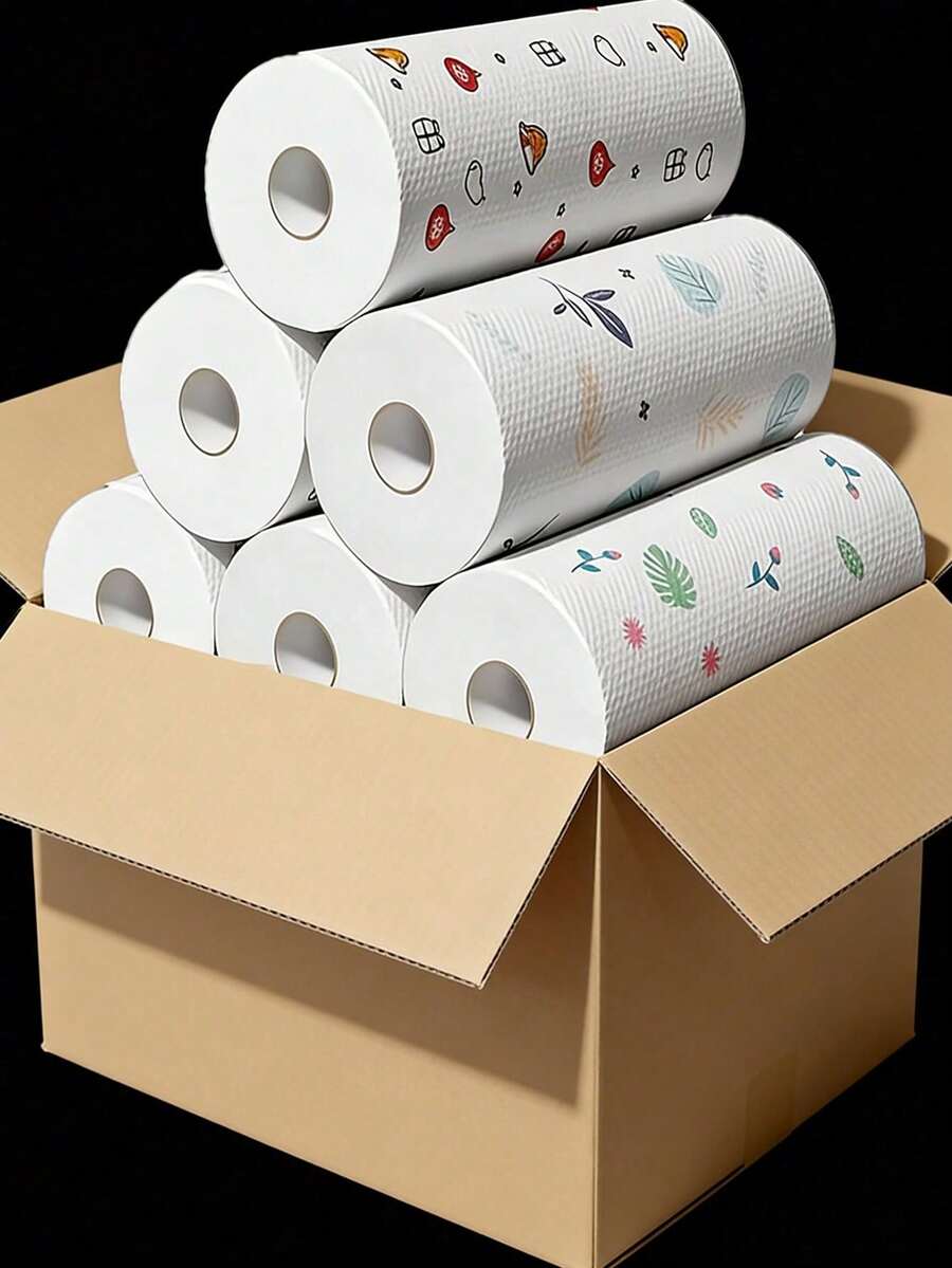 200入拋棄式廚房清潔布,可重複使用廚房毛巾 - 不沾且易清潔,適用於各種家居需求,易撕裂,可濕洗與乾擦,吸油抗污布,擦拭布,適用於居家清潔與洗碗,清潔用品,開學季隨機配色花紋 - 彩色 - 查看 1