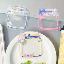 20/50/80pcs Cute Cartoon Transparent Self-Sealing Bags, Suitable For Hair Accessory Packaging, Cute Gift Self-Sealing Bags, Mixed Styles, Seal Food Storage And Food Cabinet Organization, Reusable Food Storage Bags, Transparent Textured Design, Contents Visible - Multicolor - View 7