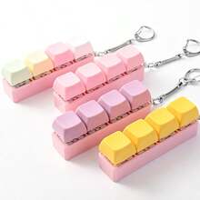 1pc Keyboard Key Design Stress Relief Keychain, Adult Fidget Toy, Creative Small Pendant, Stress Relief Toy, Helps Relieve Stress And Focus, Relaxing - Multicolor - View 8