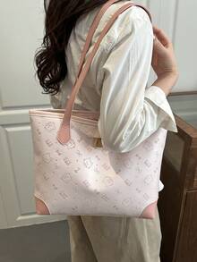 Bolso de hombro de gran capacidad, estilo lindo y sencillo, y versátil, nuevo para 2026 - Rosa - Ver 3