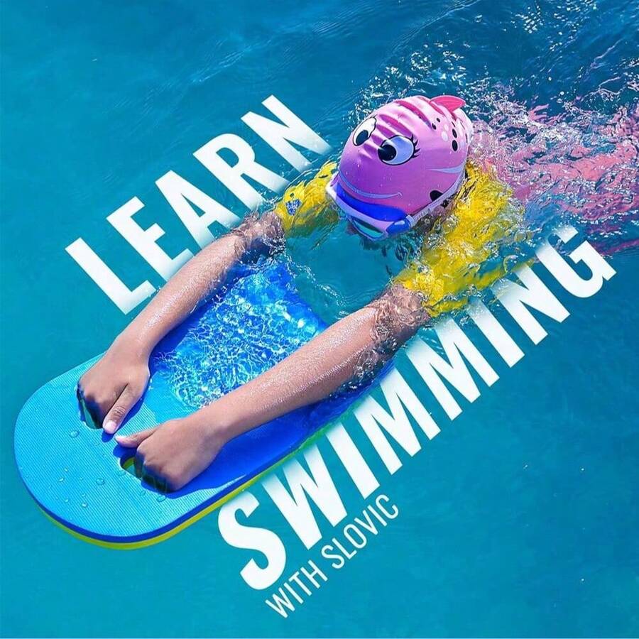成人游泳踢水板、初学者游泳训练踢水板、全角度游泳踢水板、游泳踢水板、初学者仰泳板、桨板式踢水板、初学者游泳辅助设备浮力滑行板、高强度高密度EVA防滑浮力训练板 - 轻便稳定的水上运动板、纹理防滑表面、速干泳池漂浮物 - 彩色 - 查看 1
