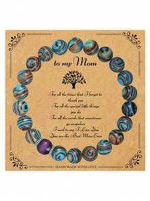 1 Peça Presente do Dia das Mães, Páscoa Pulseira Elegante para Mãe da Filha ou Filho, Pulseira de Contas Elástica Requintada, Design Elástico Durável, Ideal para Qualquer Ocasião - Colorida - Visão 12