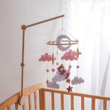 Pink Bear & Star Mobile, Gender Neutral Nursery Crib Mobile, Handmade Crib Bell, Best Gift For Kids On Christmas And Birthday - Multicolor - View 2