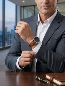 1条20mm/22mm男女通用商务深棕色真皮表带，优雅皮革表带，适用于三星Galaxy Watch 4/5/6/7（40mm/44mm），适合正式场合和日常佩戴，也适用于Galaxy Watch 3（41mm/45mm）和Watch GT2（46mm）。 - 淺棕色 - 查看 7