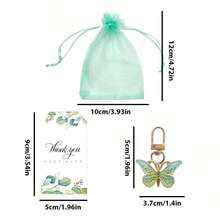 60/48/36/3 piezas Juego de llaveros de mariposa para bodas, Juego de regalo para bautizo, Incluye 16 bolsas de organza + 16 tarjetas de agradecimiento + 16 llaveros de mariposa, Adecuado para bodas, recepciones de bodas, regalos de cumpleaños y recuerdos, playa - Multicolor - Ver 11
