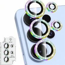 Alloy Glitter Rhinestone 1pc Galaxy S26 Ultra/S26 Plus/S26 Camera Lens Protector, Single Metal Ring Tempered Glass Lens Cover, [Strong Adhesion] Anti-Scratch Ultra-Thin High-Definition Transparent Lens Cover, 1pc, CD Pattern, Glitter, Rhinestone, Multiple Styles & Colors Mother's Day Gift Anniversary Gift - Multicolor - View 8