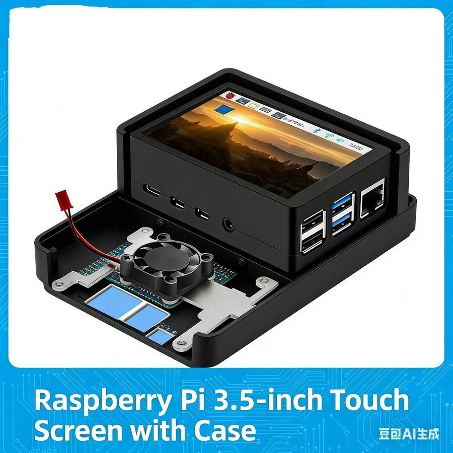 High-Definition 3.5-Inch Raspberry Pi Touch Screen With Integrated Cooling Design. Highly Sensitive Touch Control. Integrated Development Auxiliary Tools. Essential For DIY Development. - View 1