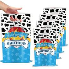 Paw Patrol 10pcs  Puppy Theme Gift Bag | Vibrant "Happy Birthday" Pattern Printed With Durable Materials | The Best Option For Friends, Birthday Gifts, And Back To School Gifts | Cute Party Supplies - Multicolor - View 1