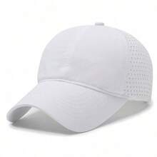1pc Summer New Lightweight Breathable Quick-Dry Adjustable Perforated Visor Cap, Men's Hiking Sun Protection Baseball Hat - A - View 12