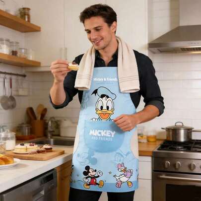 Disney 迪士尼官方授权防水防油围裙，男女皆宜的舒适烹饪工作服