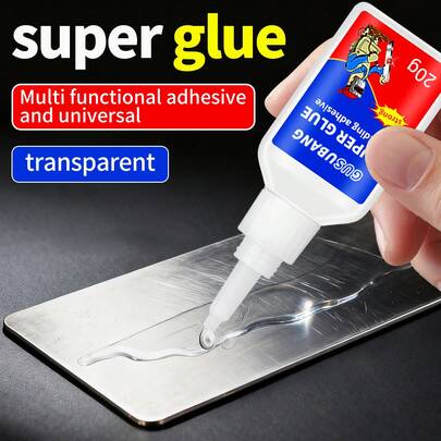 1/2/3pcs Super Adhesive/Strong Adhesive/Quick Drying Multipurpose Adhesive, With Powerful Bonding Ability, Suitable For Welding, High Temperature Resistant, Can Be Used To Bond Iron, Metal, Stainless Steel, Plastic, Ceramic, Glass, Stone, Acrylic, Wood, DIY Crafts, Shoes, Etc.