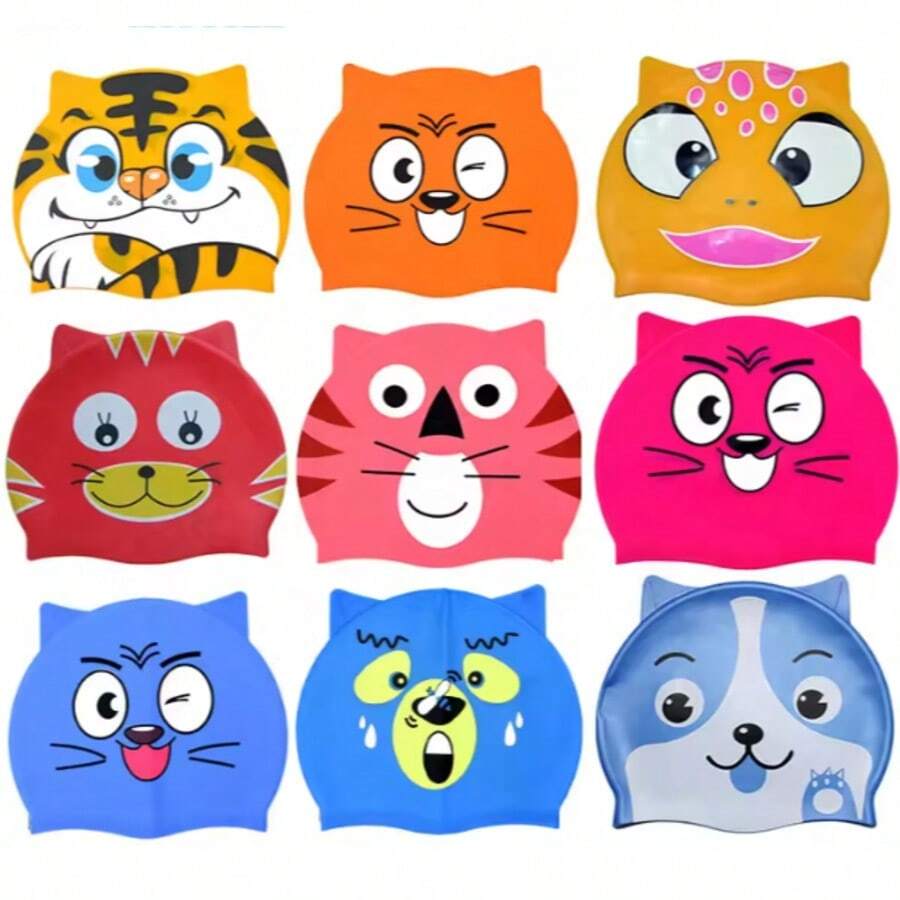 Gorro Natación Silicona Antideslizante 3Pz - Multicolor - Ver 1