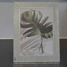 Biznest Silver Glitter Glass Photo Frame A4 Silver Strips Sparking Picture Frame - A - View 2