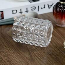 Acrylic Diamond Pattern Makeup Brush Holder, Luxury Desktop Organizer For Bedroom Vanity - Clear - View 6