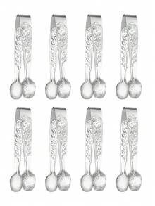 2pcs/4pcs, Gold, Silver, Stainless Steel Mini Fruit Clips, Dessert Clips, Candy Clips, Cooking Tools, Rose Print, Reusable Mini Party, Wedding And Kitchen Dining Clips - - - View 17