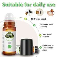 Leczhmyo Organic Castor Oil Roll On For Belly, Face, Body, Under Eyesu2013 Certified Organic, Cold Pressed, Hexane Free, Unrefined U2013 3 Glass Bottle Pure Roller Ball Castor Oil To Moisturize Skin, Lips - Trắng - Xem 9
