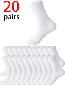 20/10/5/1 pares de calcetines tipo tripulación para hombres y mujeres, aptos para uso diario - Multicolor - Ver 22