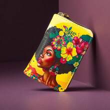 Porta carte a fisarmonica vintage con motivo di una , tasca singola con cerniera, sacchetto per riporre carte e monete, borsa portatile. - 15 - Visualizzare 25