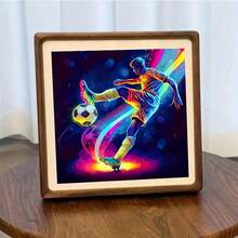 1 pieza Kit de pintura de diamantes 5D con patrón de fan de fútbol DIY, juego de mosaico de taladro redondo completo, pintura de diamantes de arte de alta definición, concéntrate y relájate a través de DIY, adecuado para decoración de pared de sala de estar, dormitorio, oficina, regalo de decoración del hogar sorpresa para vacaciones para familia y amigos, sin marco - Sin marco - Ver 10