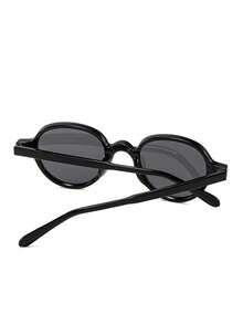 1 Pair Round Black Retro Versatile Street Style Fashionable Fashion Glasses For Party And Gathering - Black - View 4